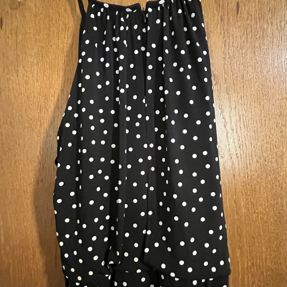 Elegant Black and White Polka Dot Jumpsuit - Picture 4 of 4